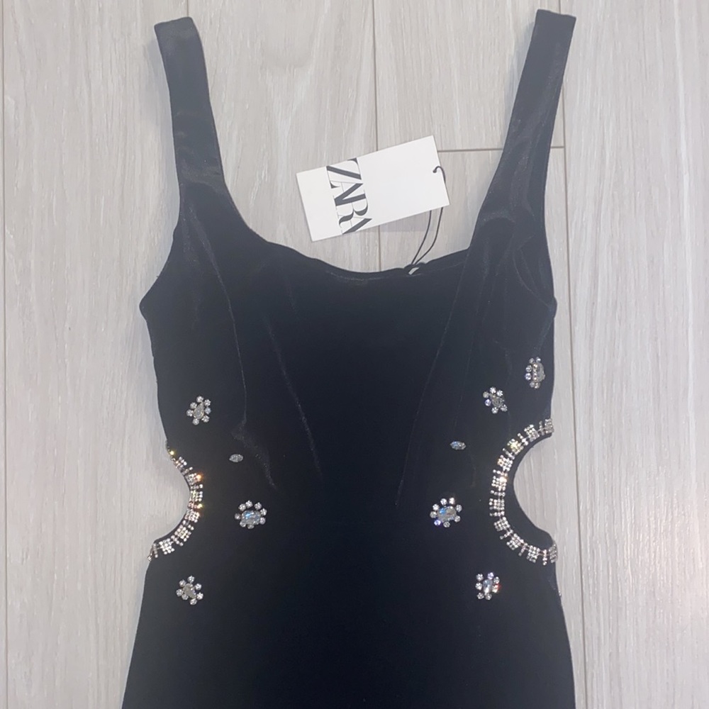Zara Black Dress with Silver Accents